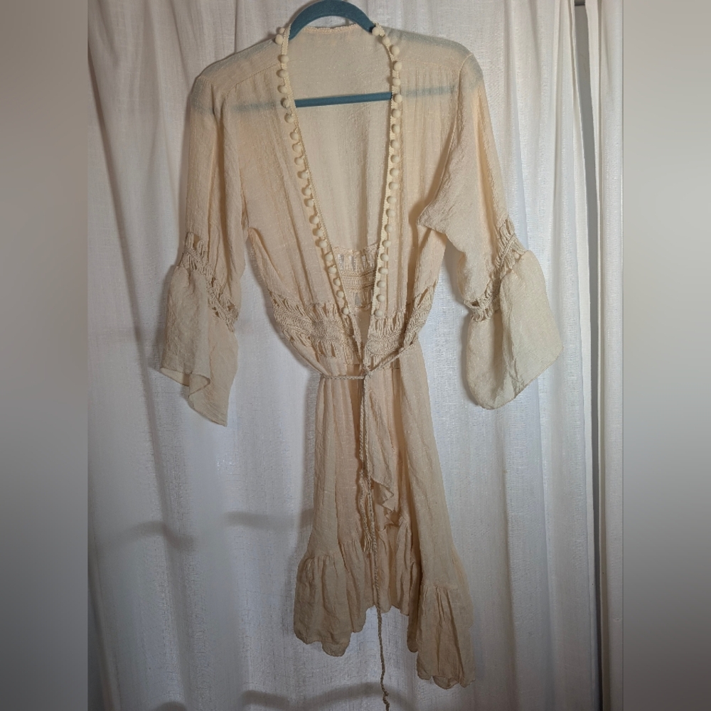Cream Boho Swim Coverup Robe
